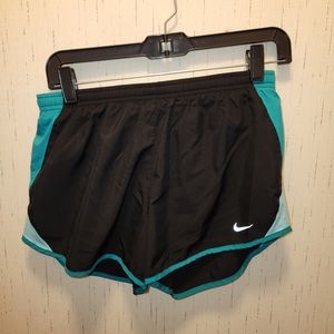 Women's Small Black and Teal Nike Dri-fit Running Shorts